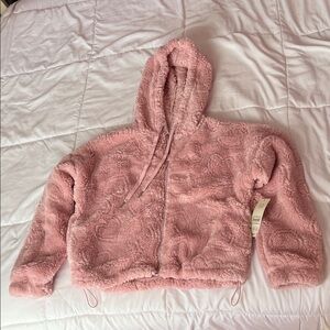 No Boundaries Plush Hooded Jacket in Light Pink